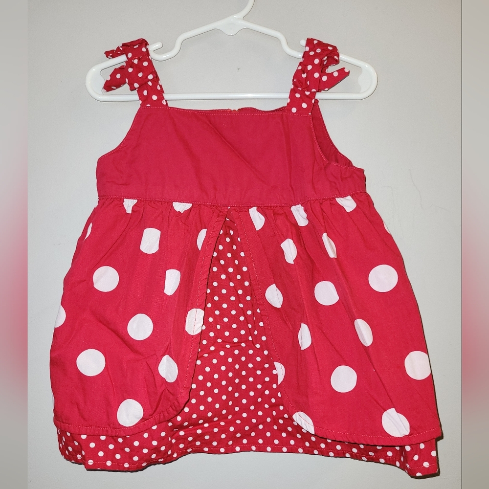 🐞 Gymboree Polka Dot Ladybug Red Layered Swing Tank Top Bow Straps Girls Size 5